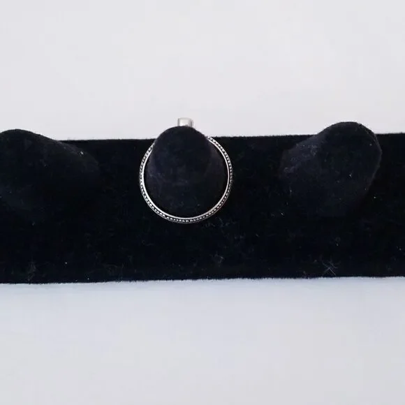 Antique faceted sterling silver garnet ring - Picture 4 of 6